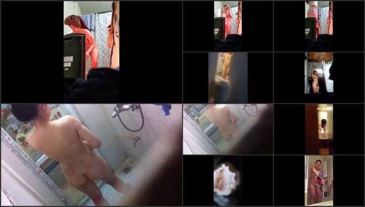 Hidden camera caught her dress and undress before shower 437