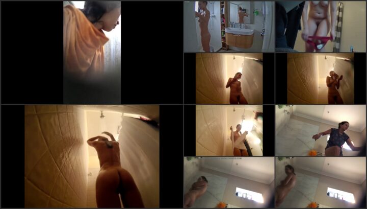 Hidden camera caught her dress and undress before shower 441